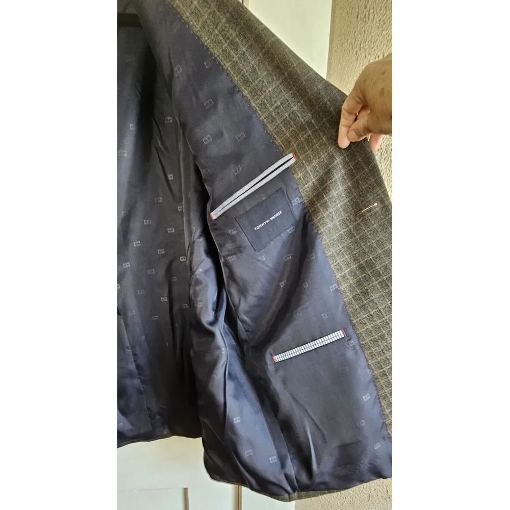 NWT Tommy Hilfiger TREVOR‎ THEFLEX sport coat charcoal brown 44REG